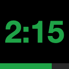 A Stream Deck key showing a running timer: 2:15, with a bar for the time left.